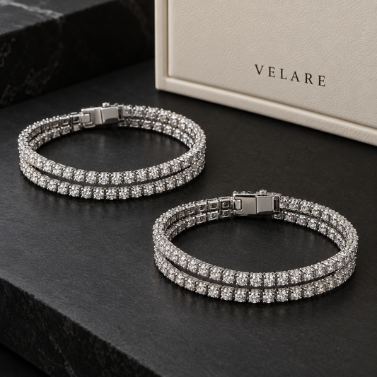 Kit 2 Pulseiras Riviera Ice Cravejadas - Velare
