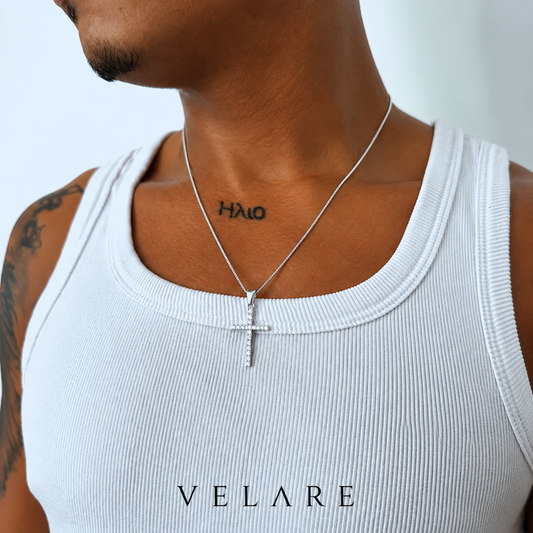 Colar Cruz Cravejada Prata 925 - Velare