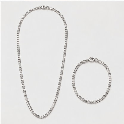 Kit Velare com corrente Grumet e pulseira em fundo claro
